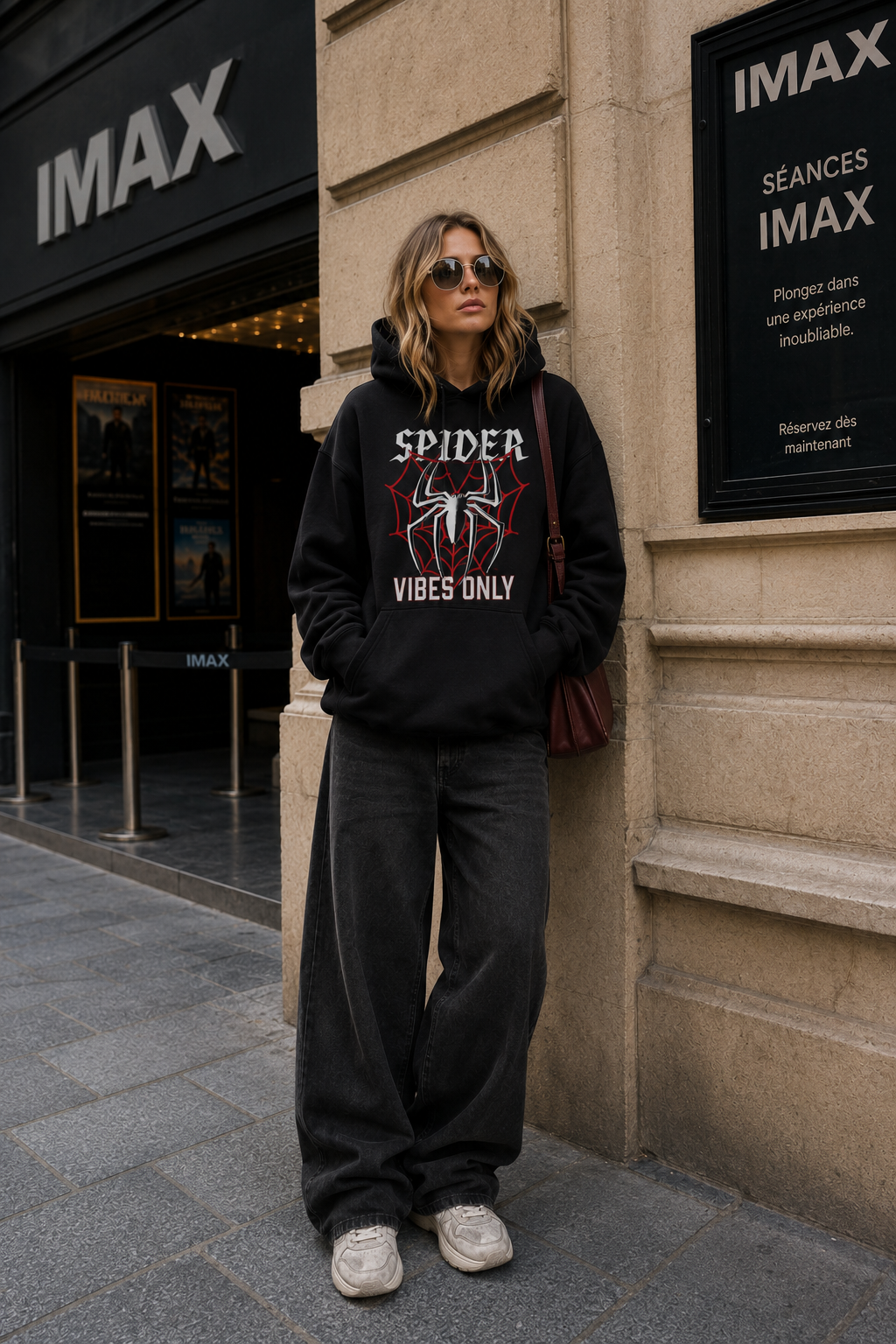 SPIDER WEB VIBES OVERSIZED HOODIE